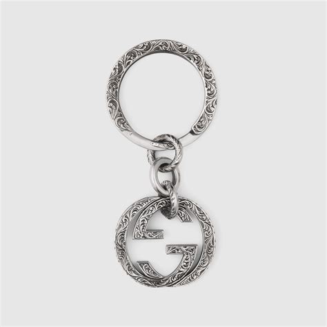 Interlocking G keychain in 925 Sterling silver